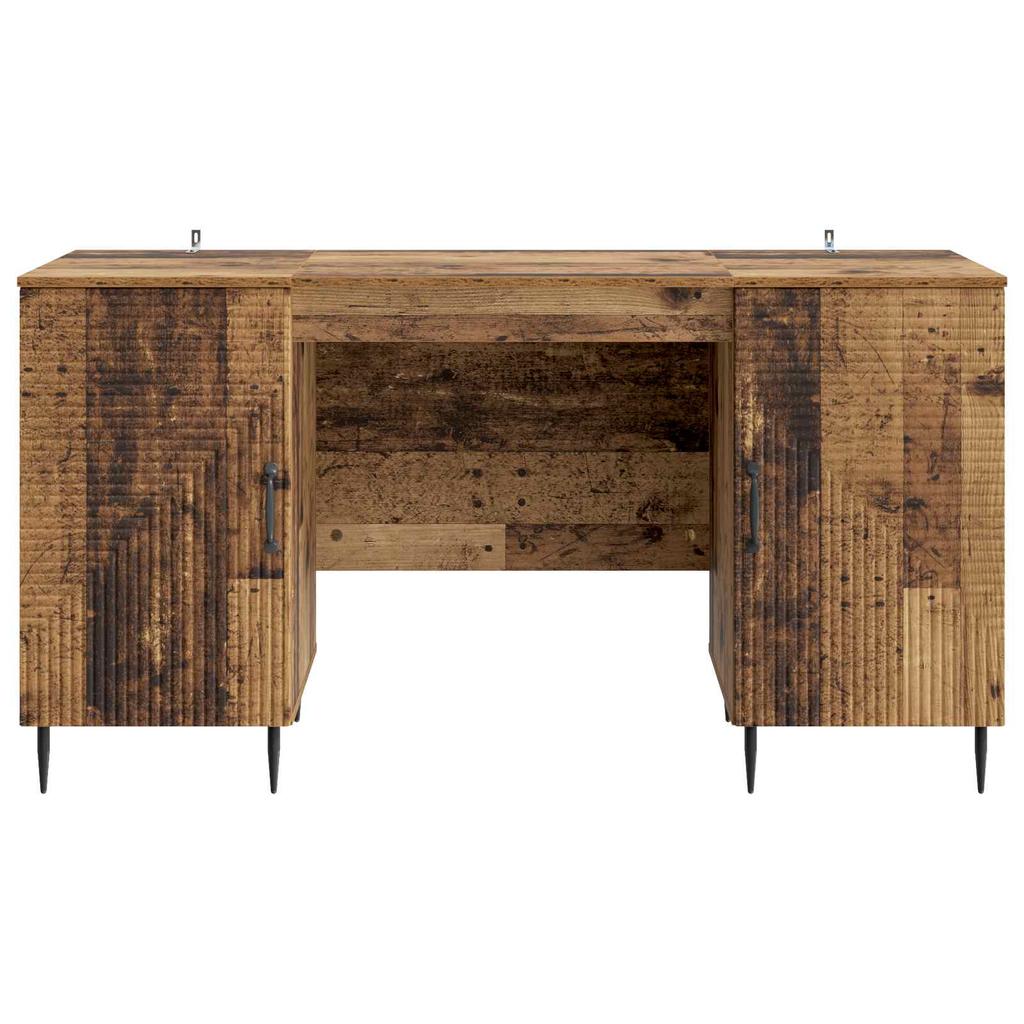 Vintage Style Desk with Shelf Reclaimed Wood Look 142.5 x 50 x 75 cm Particleboard