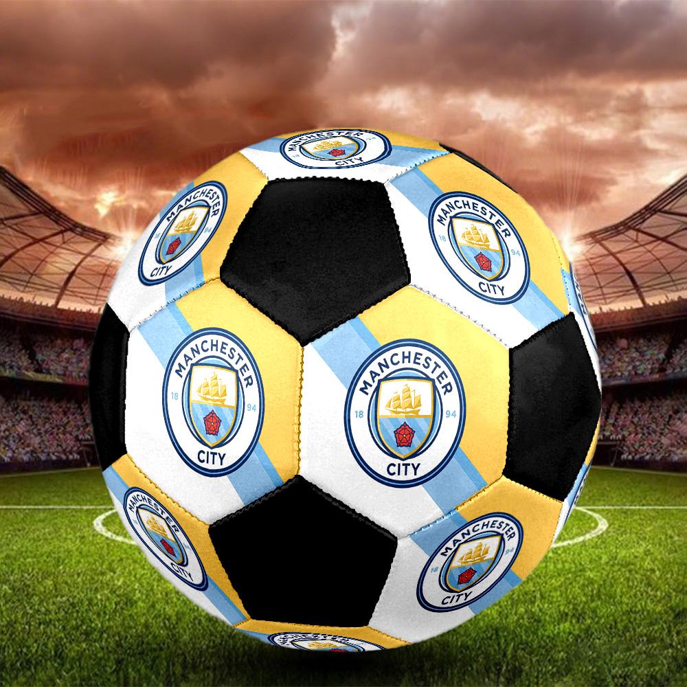 Manchester City Soccer Ball Colorful All Ages Machine Stitched PVC Competition Ready Durable High-Bounce.SIZE5