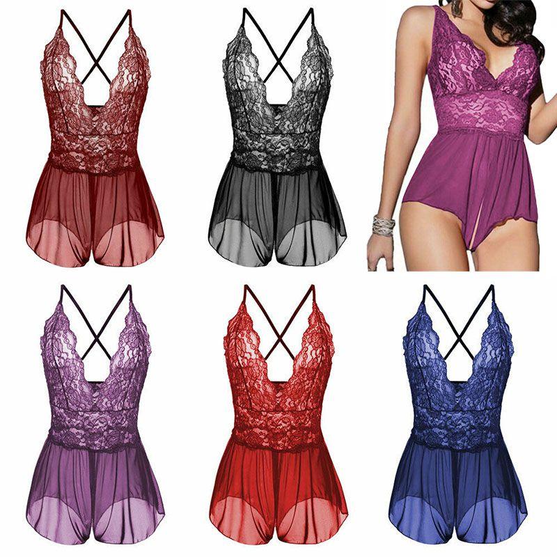 Women V Neck Lingerie Cross Back Babydoll With Adjustable Criss Cross Straps And Plus Size Options