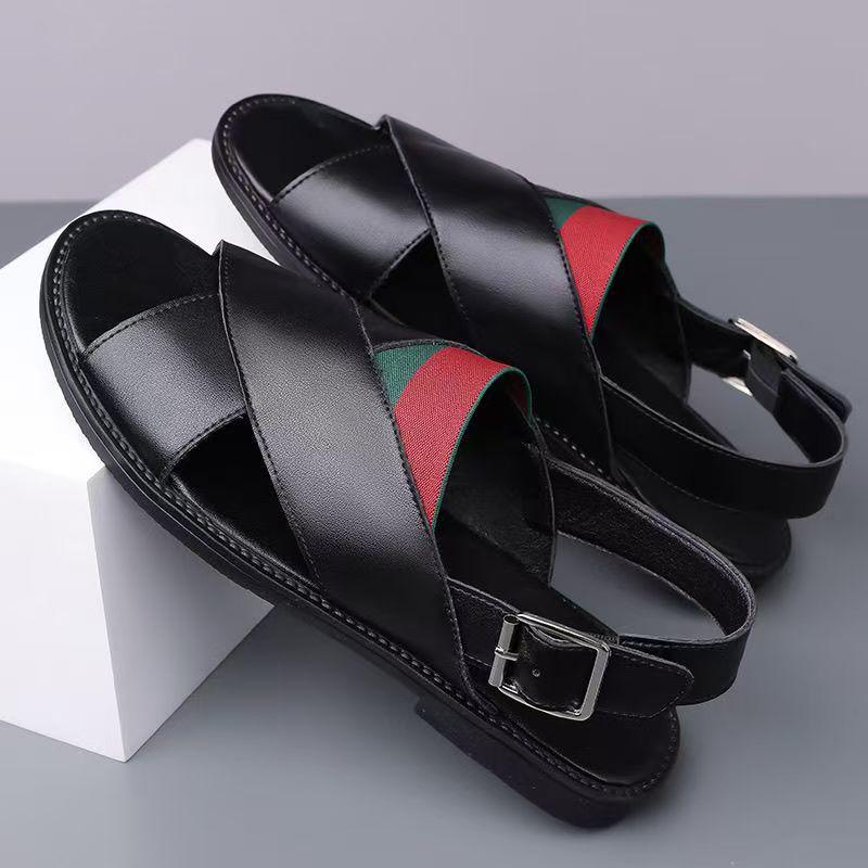 

Мужские сандалии экстра-большого размера, летние, повседневные, полосатые 38