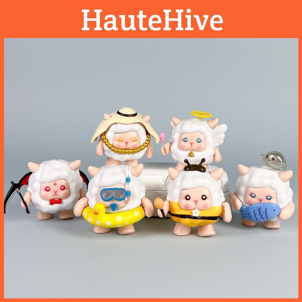 Eggy 6 Pcs Party Sheep Design Mini Model Desktop Decoration Set Ornament
