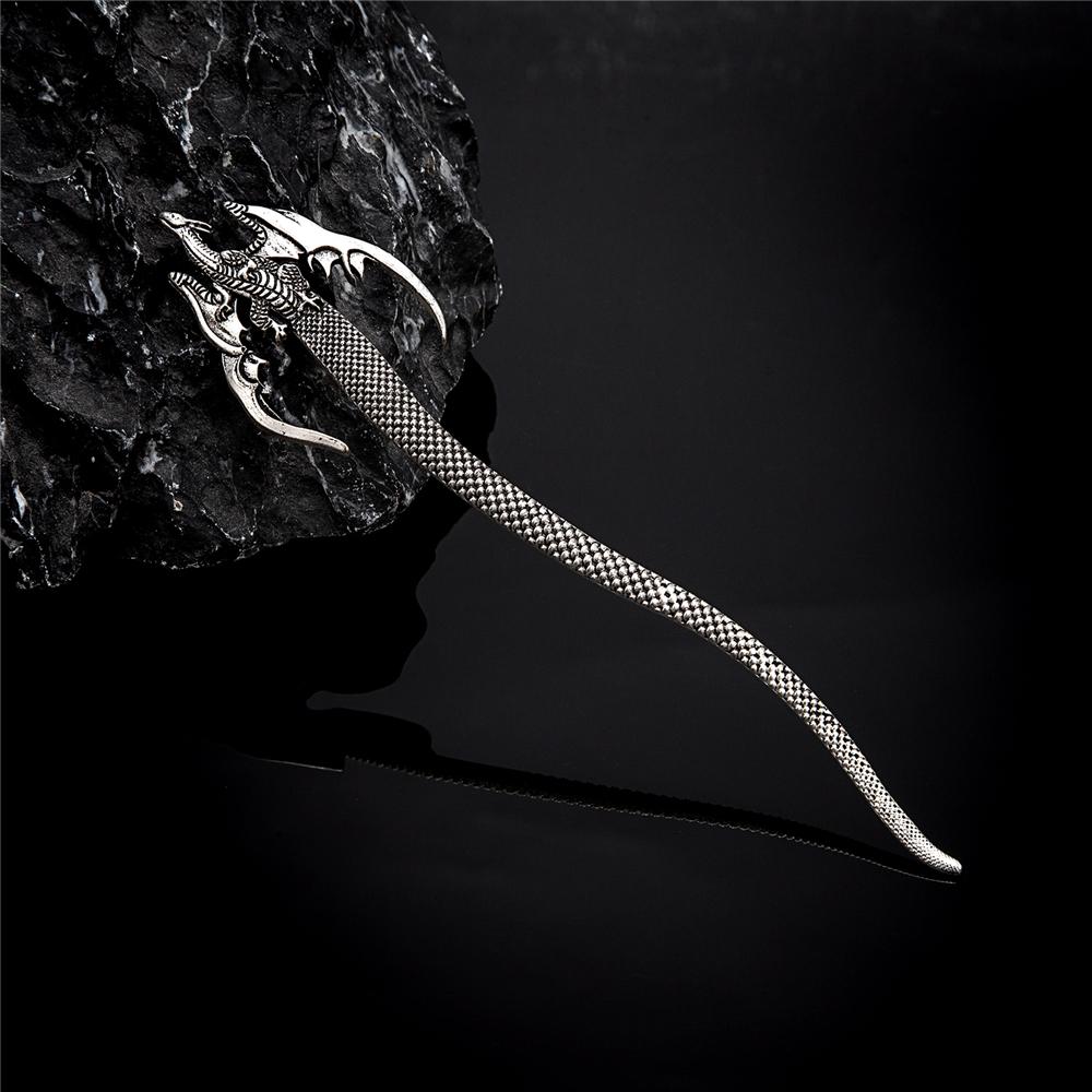 Creative Vikings Dragon Hair Stick for Women Vintage Norse Mythology Dragon Hairpin Medieval Hairstyle Witch Headdress Jewelry