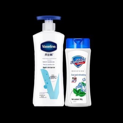 Conjunto de Loção Corporal e Gel de Banho Vaseline Pele Sensível