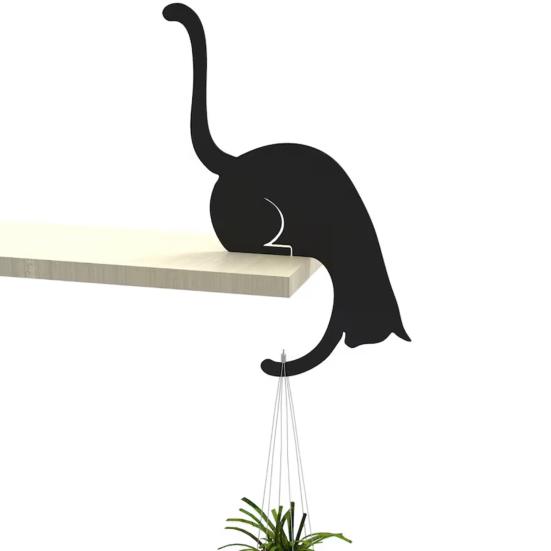 Storage Rack Hanger Hook Strong Load-bearing Easy to Install Cat Shaped Decorative Wall Door Wooden Hook Key Hanger