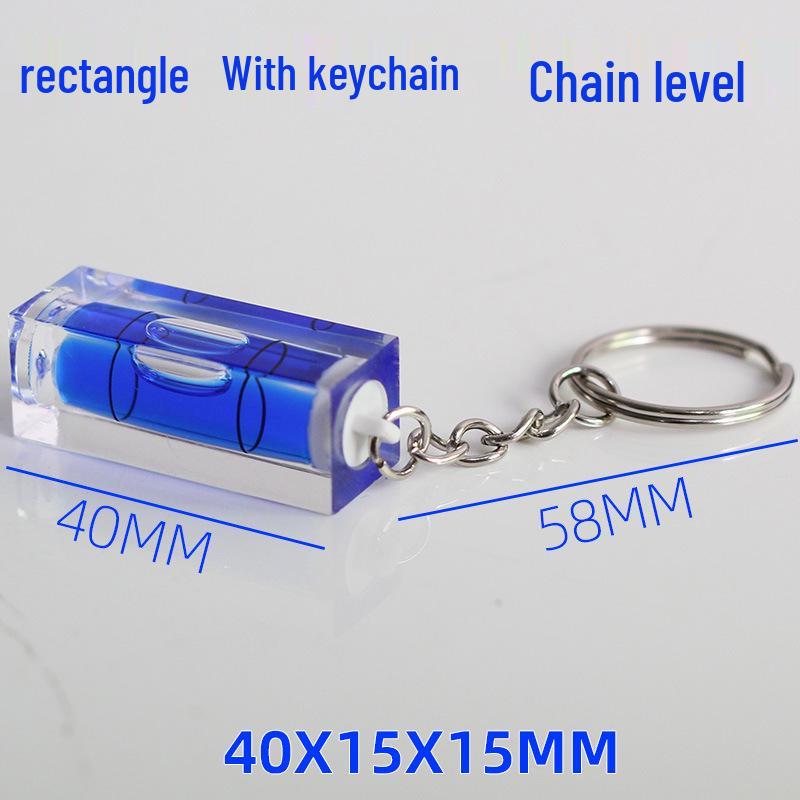 Magnetic Level Keychain with Bubble Ruler and Bead Accents