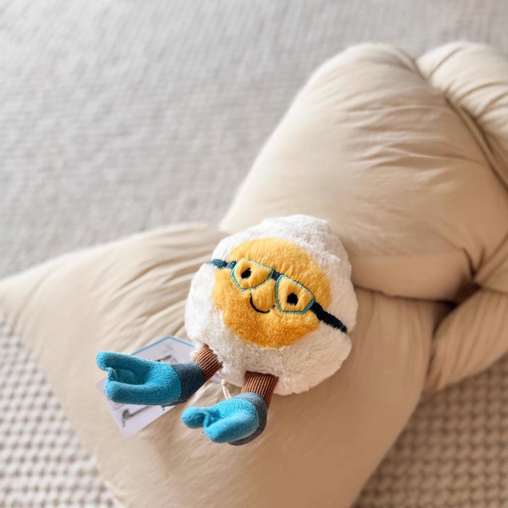 Plush Water Boiled Egg Doll With Diving Mask For Kids Gift And Bag Accessory