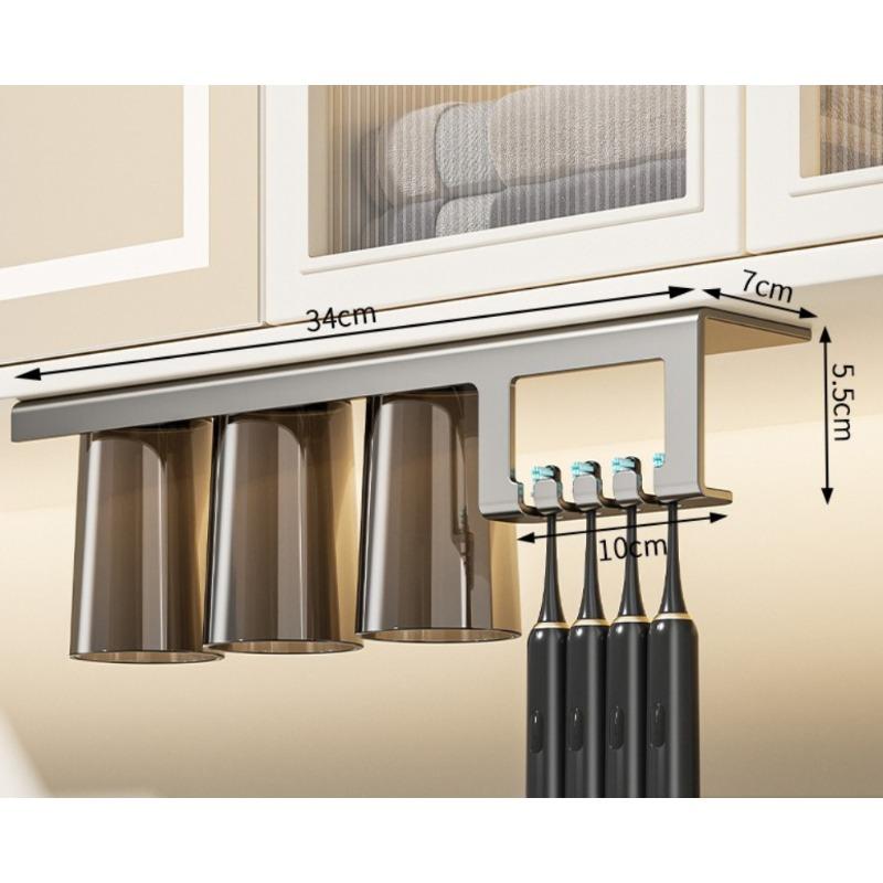 Toothbrush Storage Rack Magnetic Suction Mouth Cup Bathroom Toilet Cup Electric Toothbrush Holder Without Hole Punching