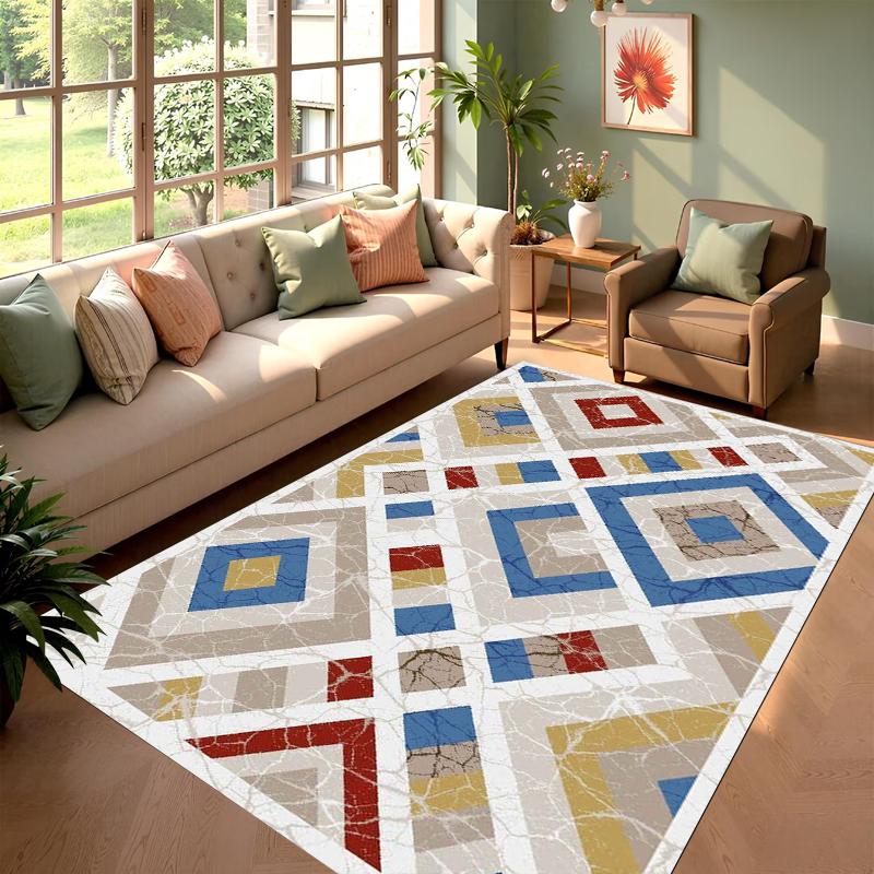 

Bohemian Geometric Area Rug Non-Slip Vintage Tribal Print Floor Mat for Living Room Bedroom Moroccan Style Home Decor Gift 40X60CM