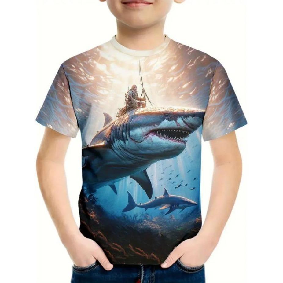 Animals Kids T-shirts O Neck Tops Polyester Casual Sportwear Comfortable Tees Short Sleeve 3d Print T Shirt
