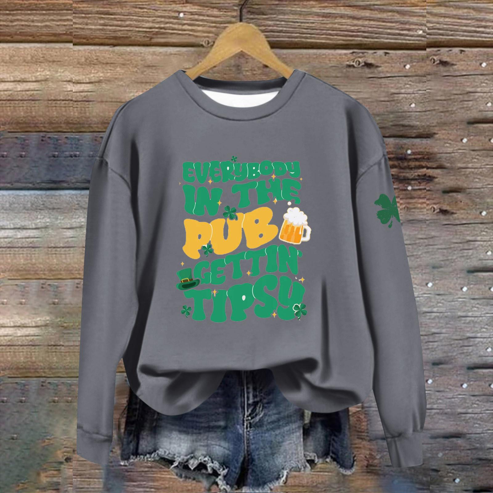 

Женская повседневная модная блузка с длинным рукавом и круглым вырезом, пуловер с принтом S