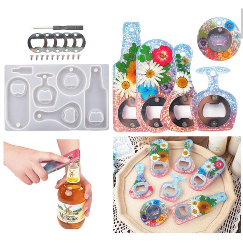Kit matrițe pentru deschizător de sticle Deschizător de bere Forme din silicon Artizanat DIY Fabricarea cheii pentru bere