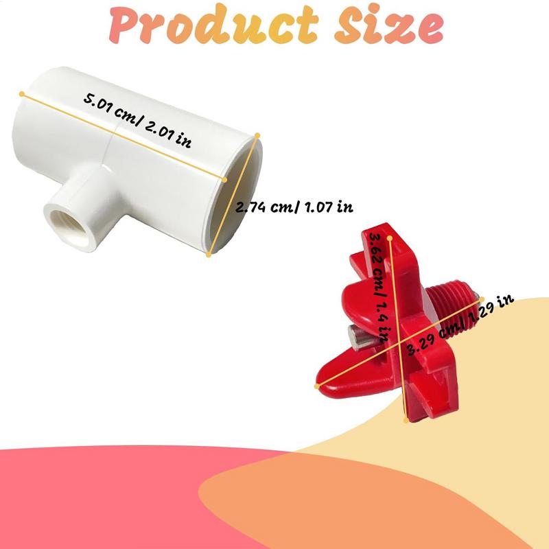 Chicken Water Cups For Poultry Automatic Poultry Water Feeding Cups Good Sealing Tee Fittings Poultry Waterer For Chickens Ducks