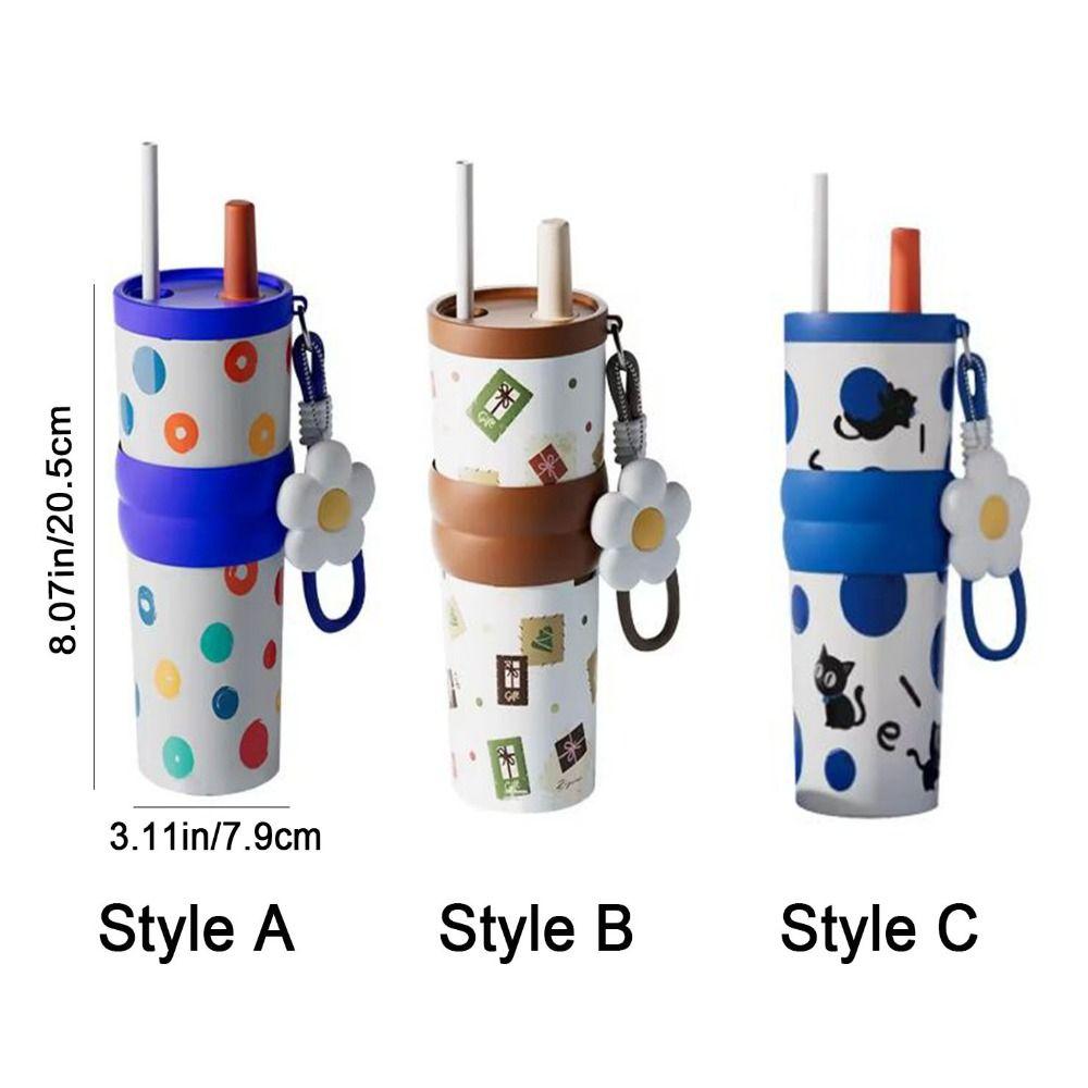 Ceramic Coated Vacuum Cup Stainless Steel Thermal Water Bottle Practical Vacuum Mug  Sports