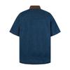 American Retro Coffee Bear Sticker Embroidered Denim Short-sleeved Shirt for Men and Women Couple Summer Loose Casual Shirt