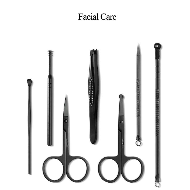 18-Piece Nail Care Kit - Clippers Cuticle Nipper Ingrown Toenail Pliers Pedicure & Manicure Tools for Home/Gift (Black)
