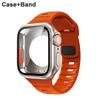 Cinturino in nylon + custodia per Apple Watch Custodia 44mm 45mm 41mm 40mm Copertura in vetro temperato Cambia in Ultra per iWatch Serie 8 7 SE 6 5 3