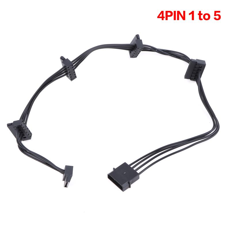 15Pin Sata/4Pin Power Supply Splitter Cable Hard Drive 1 Male To 5 Female Extension Power Cord For Diy Pc Sever