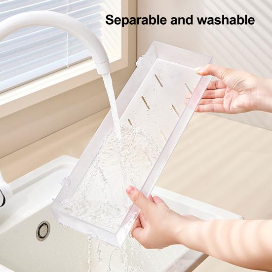 Bathroom Storage Rack Shower Caddy Organizer Load-bearing Easy To Install Suction Cup Strong Wall Floating