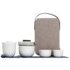 High-grade Suet Jade Travel Portable Express Cup, One Pot and Three Cups of Kung Fu Tea Set, Teapot Companion Gift