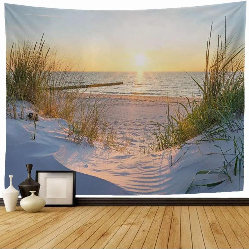 Sunset Scenery Tapestry Beach Tapestry Palm Tree Tapestry for Kids Boys Girls Teens Decor Wall Hanging for Bedroom Living Room