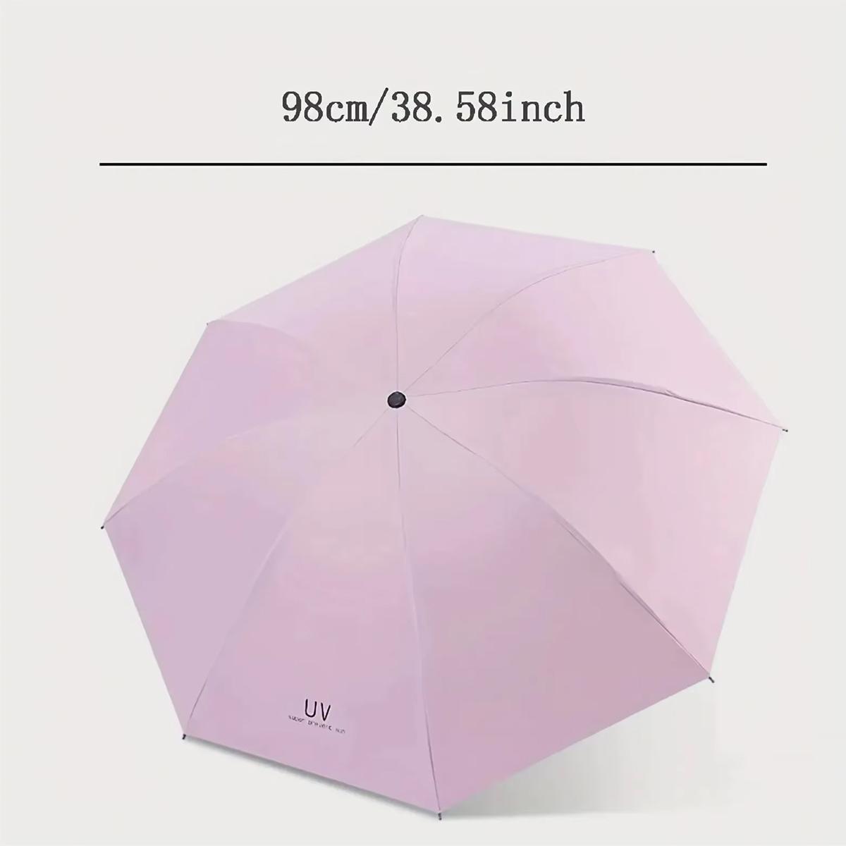 

1 шт.-Однотонный солнцезащитный зонт, Складной зонт с защитой от УФ-лучей. Зонт двойного назначения для солнечных и дождливых дней IRON&8K