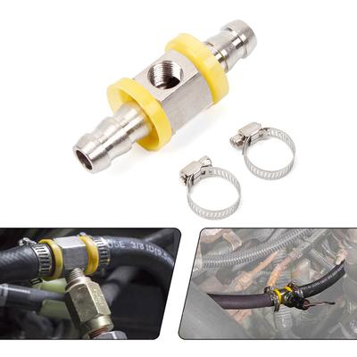 3/8" Fuel Line Fuel Pressure Barbed Push Lock T-Fitting Adapter 1/8-27 NPT Sensor Port Stainless Steel
