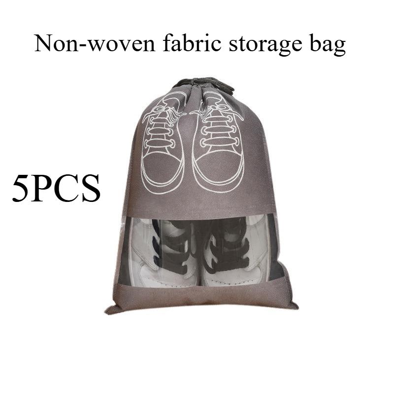 

5PCS shoes non-woven storage shoe bag bundle mouth travel convenient shoe bag dust storage household transparent shoe cover storage bag 36 * 45CM серый