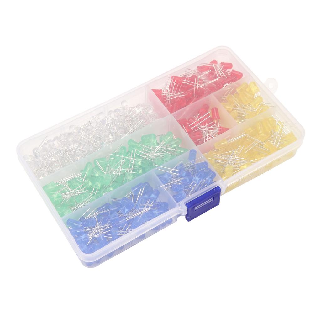 500Pcs LED Light Emitting Diode 5mm Variety Color Electronics Components for DIY Signal Indicator