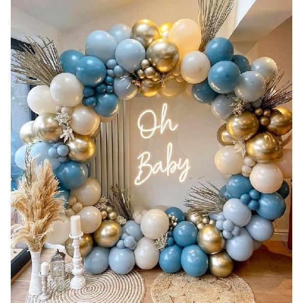 Daisy Balloon Garland Kit - 155pcs White Groovy Daisy Flower Macaron Pastel Balloons Garland for Boho Two Groovy Girls Birthday Baby Shower Flower океан синий