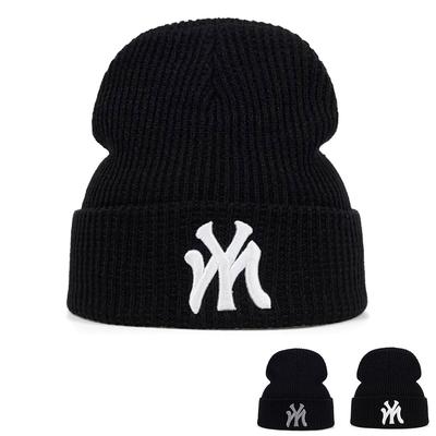 Unisex Letter Embroidery Knitted Hat Cycling Warm Beanies Caps Spring Autumn Outdoor Sport Travel for Women Men