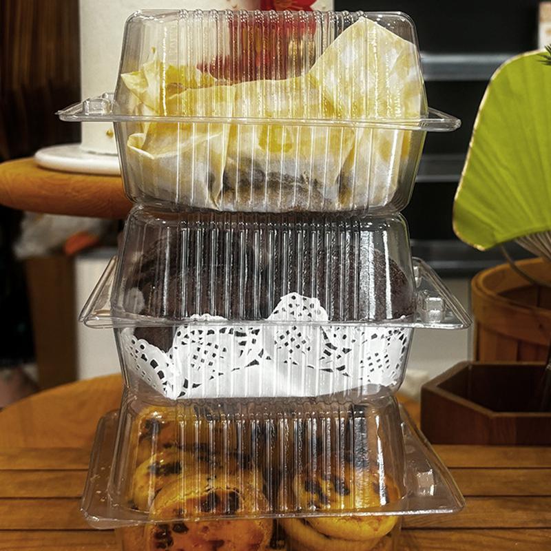 20/100/200Pcs Transparent Plastic Cake Box With Flip Cover Square Dessert Box Wedding Party Mousse Fruit Cake Food Packing Boxes