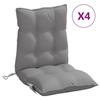VidaXL Lot de 4 Coussins de Chaise à Dossier Bas, Galette de Siège Imperméable, Coussin d'Extérieur Anti-glissement Jardin 377675