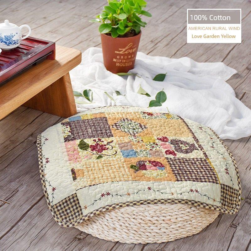 

Дышащая ткань из чистого хлопка, нейтральная подушка для сиденья, татами SHY-Love Garden Yellow 45x45cm