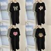 Summer Cartoon Pattern T Shirt Dress With Relaxed Fit For Casual Women