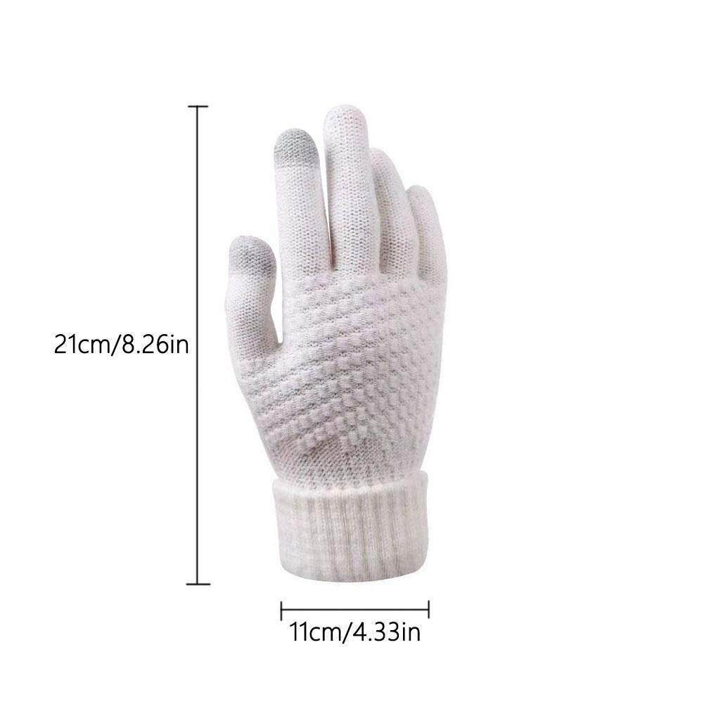 Winter Glove Women Warm Winter Touch Screen Gloves Stretch Classical Knit Mittens Wool Full Finger Outdoor Cycling Driving Glove