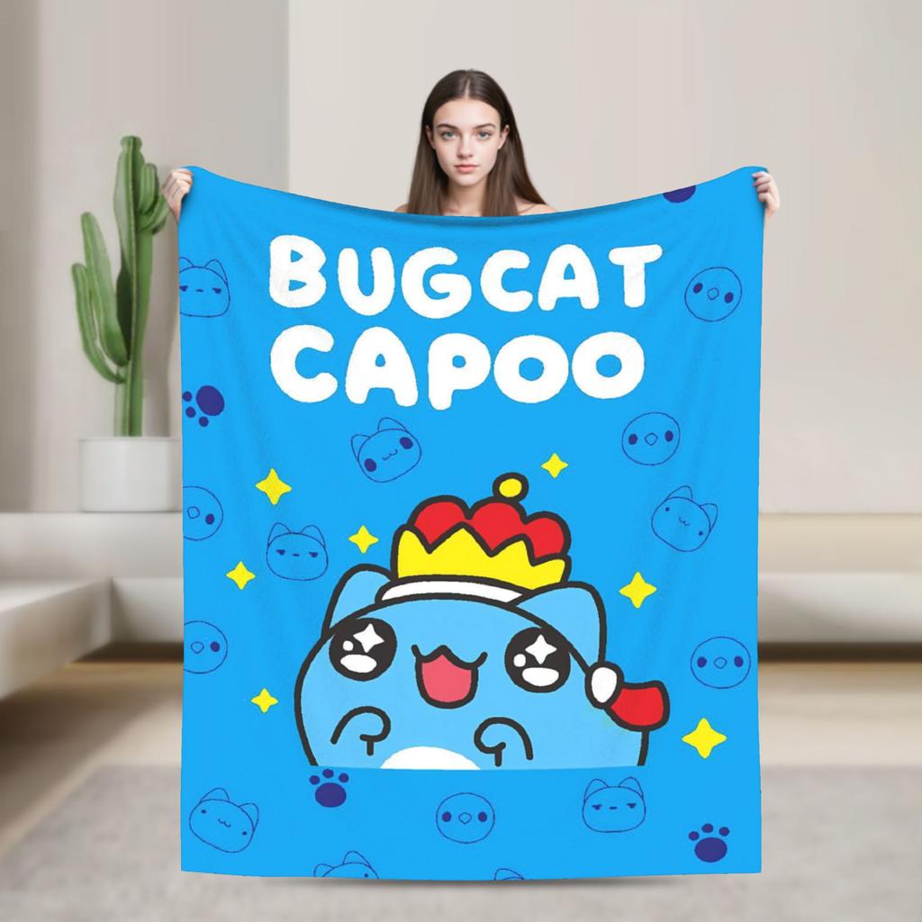 Warm Soft   Airplane Travel Bugcat Capoos Cute Throw Blanket  Flannel Bedspread For Couch Bed Fashion Sofa Bed Cover