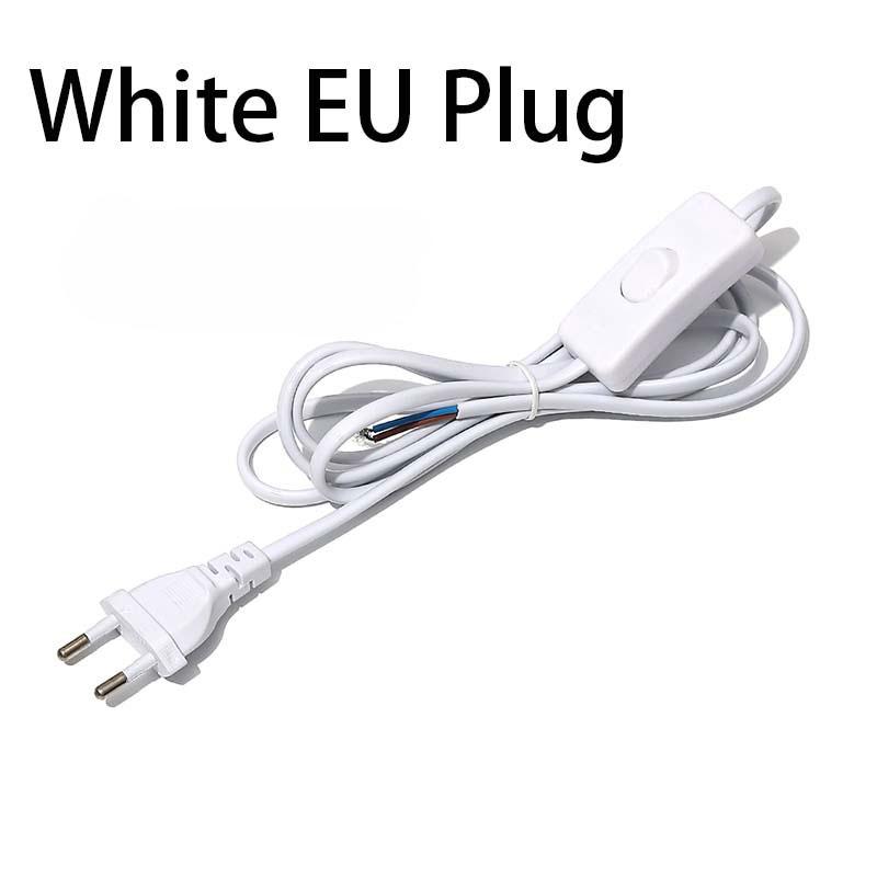 Black/White EU/US Pulg Electric Wire Lamp Switch Cable International Standard Power Cord with Switch Plug Copper Wire