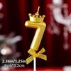 Golden Crown 0-9 Digital Number Candles, Cake Decor Candles for Wedding Birthday Party, Beautiful Cake Decoration Supplies