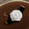 Elegant Camellia Choker Necklace Bracelet White Flower Collar Necklace Vintage Velvet Choker Bracelet Fashion Jewelry