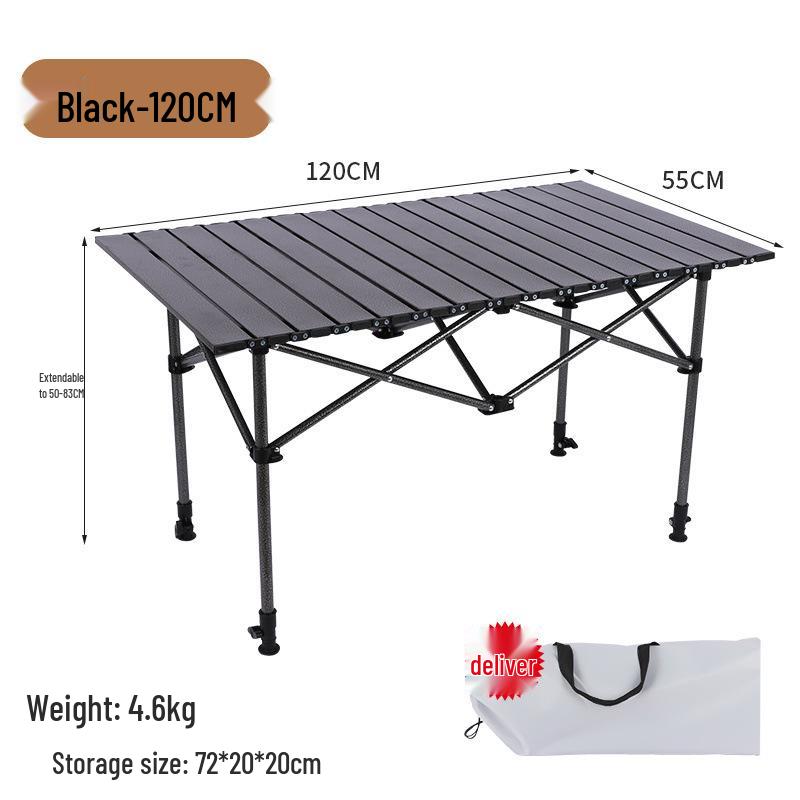 Verstellbarer Outdoor-Roll-up-Klapptisch für Camping und Grillen