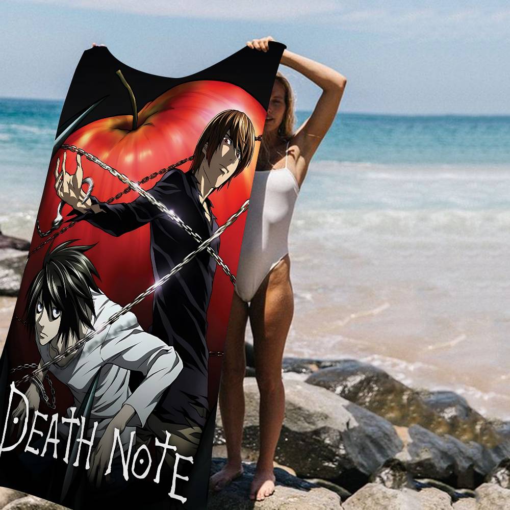 Classic Vintage Anime D-death N-Note Microfiber Blanket Quick Drying Beach Towels Oversized Printing Super Absorbent Pool Towel