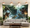 Realistische Dinosaurier Dschungel Wandteppich Prähistorischer Wasserfall Wandbehang Für Kinderzimmer Spielzimmer Wohnzimmer Ästhetische Dekoration Mult