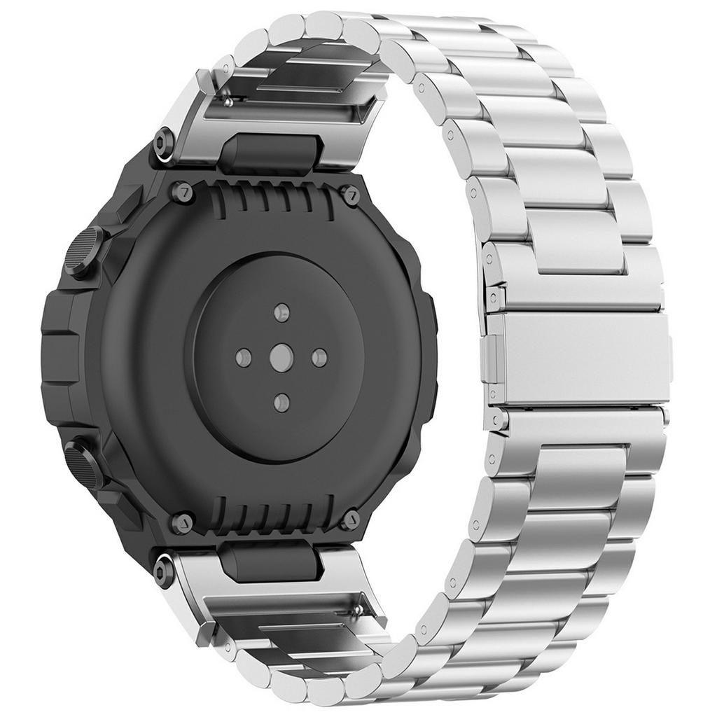 Watch Band for Huami Amazfit T-Rex Pro A1918 Titanium Alloy 3-Bead Wrist Strap