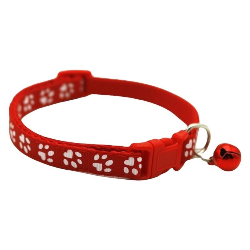 Fashion Cats Accessory Collar with Bells Bright Color Lovely Print Cats Neck Collar For Outdoor Walking Training Use