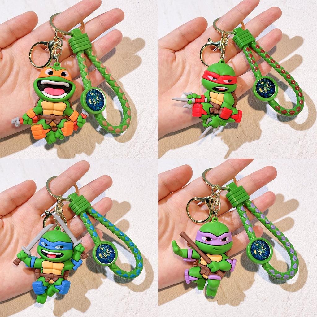 2024 Ninja Turtles Silicone Keychain Cute Cartoon Figure Creative Key Ring Accessory