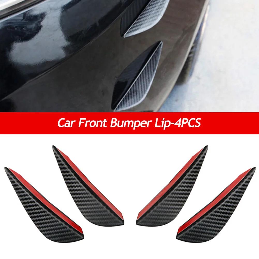 4pcs/set Universal Front Bumper Lip Decoration Diffuser Splitter Fins Body Spoiler Canards Valence Chin Car Tuning Canard