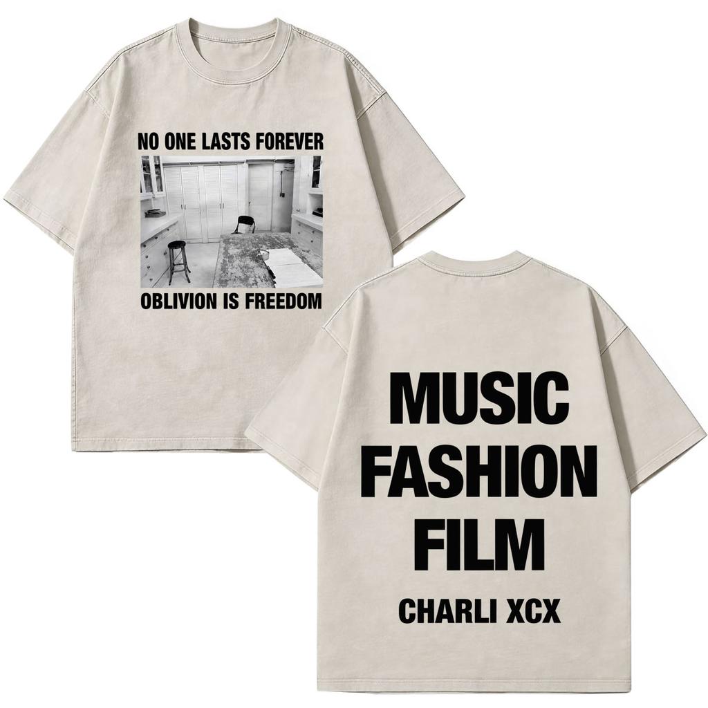 CHARLI XCX Album Music, Fashion, Film Tour 2026 Print T-shirt Men Women Cotton Casual Loose Vintage Washed T Shirt Streetwear
