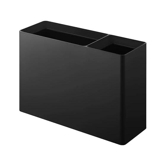 Yamazaki Jitsugyo 10355 Separation dust box that can hold supermarket and convenience store lunch boxes, black W46.3 x D15.8 x H32cm, tower trash