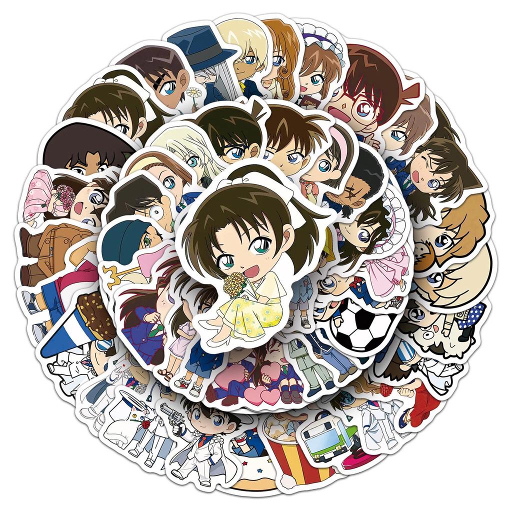 50 Detective Conan Anime Stickers for Notebooks, Luggage, Headphones