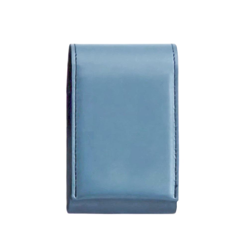 

Fashion PU Lipstick Bag Pouch Storage With Mirror Cosmetic Bag Portable Mini Makeup Bag Women Girl темно-синий